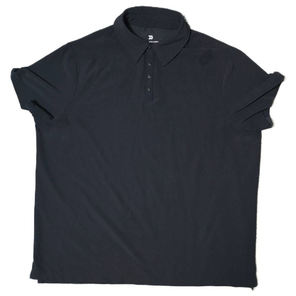 All in Motion Women's XL Polo Shirt‎ Activewear Top Black Recycled Polyester (V)